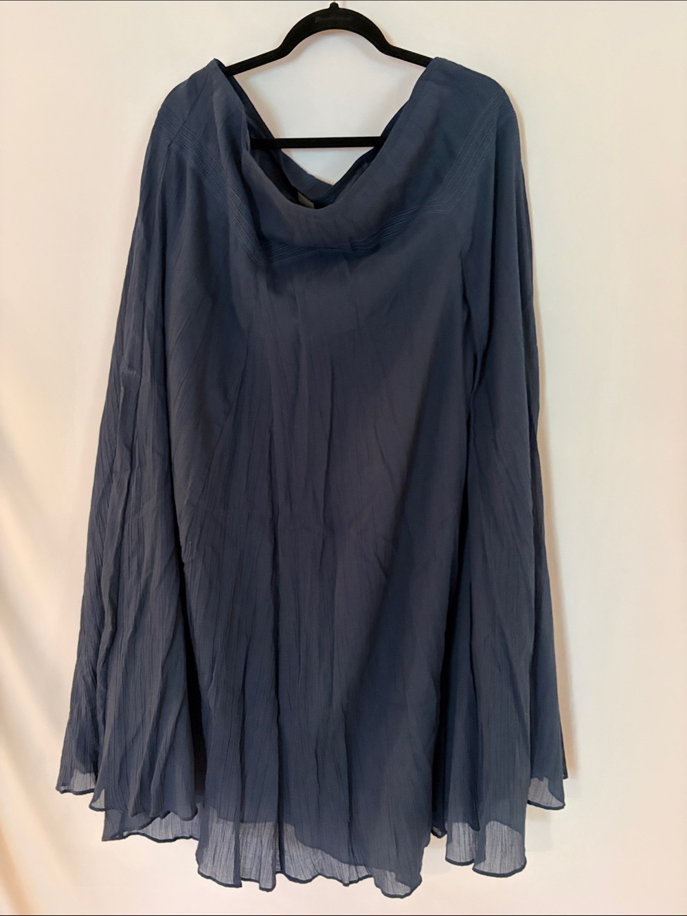 Poetry 100% Cotton NWT Navy Maxi Skirt with Flowing Tiered Silhouette -Sz 18